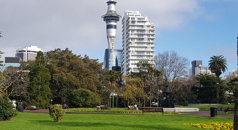 Albert Park - City views in the background.