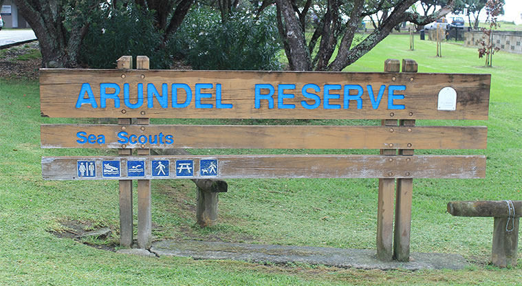 Arundel Reserve - Park sign. Photo credit: M Loubser.