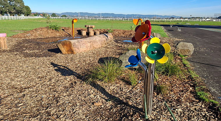 Avondale Central Reserve - Sound play equipment. Photo credit: T Hodder.