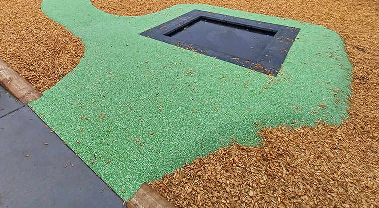 Collins Park - In-ground trampoline on a soft-fall base and with level access from the footpath.