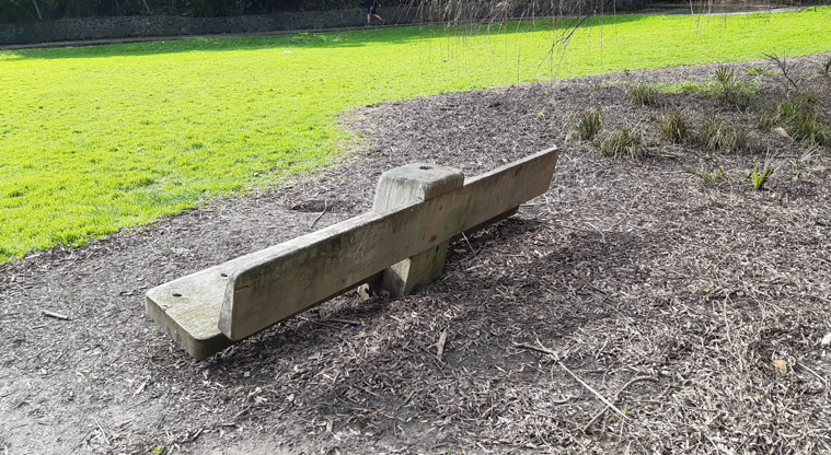 Dingle Dell Reserve - Park bench overlooking a section of the reserve.
