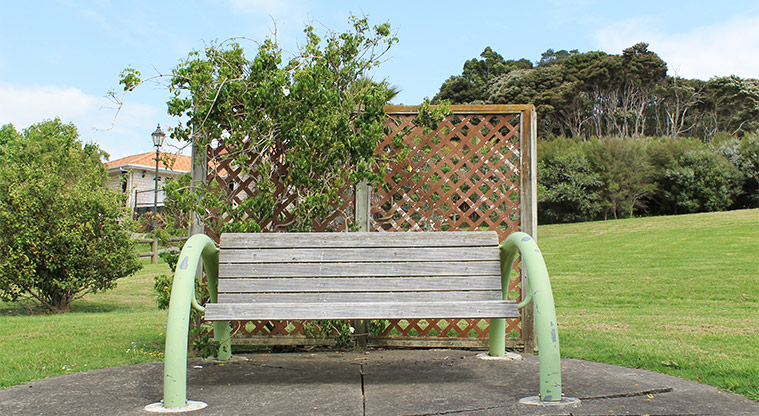 Ferry Road / Hawaiian Parade junction - Park bench. Photo credit: M Loubser.