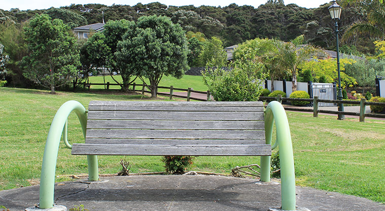 Ferry Road / Hawaiian Parade junction - Park bench. Photo credit: M Loubser.