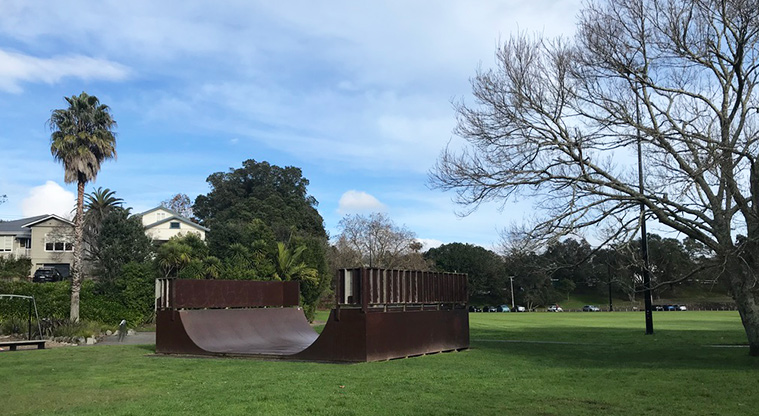 Grey Lynn Park - Skate ramp on the side of one of the sports fields.