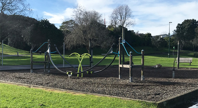 Grey Lynn Park - Playground climbing and balancing equipment.