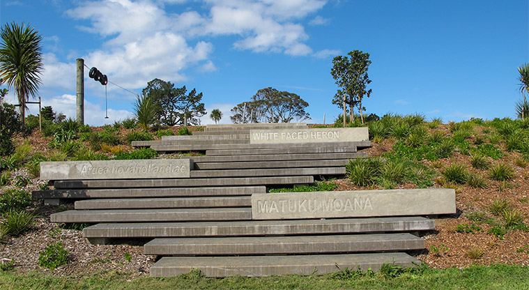 Heron Park - Steps sculpture.