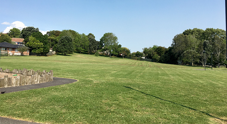 John Moore Reserve - Large open space behind the playground. Photo credit: S Hulse.