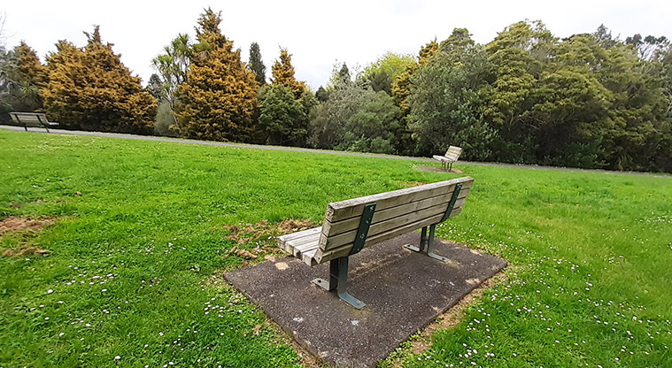 Kell Park - Park benches dotted around the park.