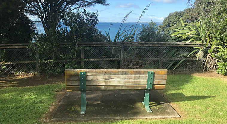 Kennedy Park - Seat looking out over the bay.