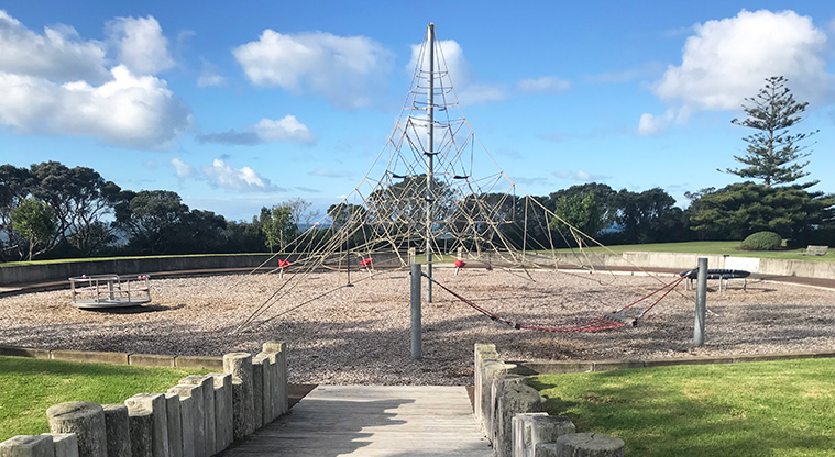 Kennedy Park - Climbing net and play equipment.