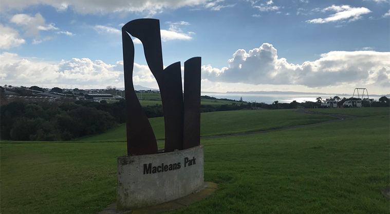 Macleans Park - Sign at the entrance to the park.