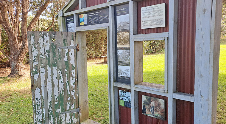 Medlands Playground Reserve - Part of the historic wall with information about the reserve and the early days in the area.