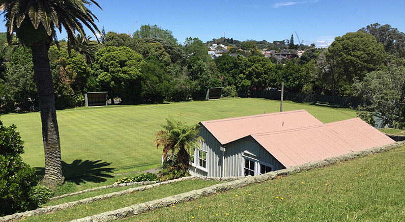 Melville Park – Epsom Remuera Croquet Club with the cricket and playing fields in the background.