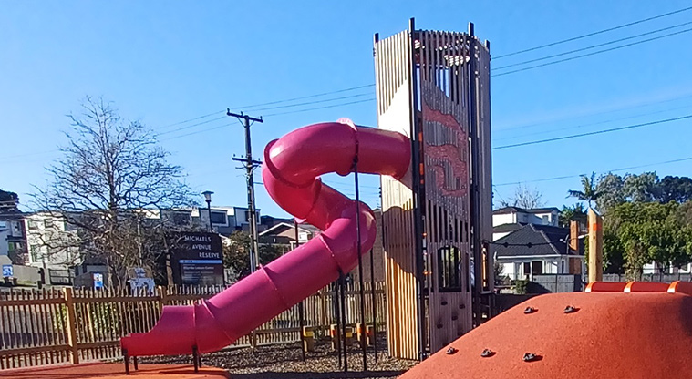 Michaels Avenue Reserve - High tower and covered slide.