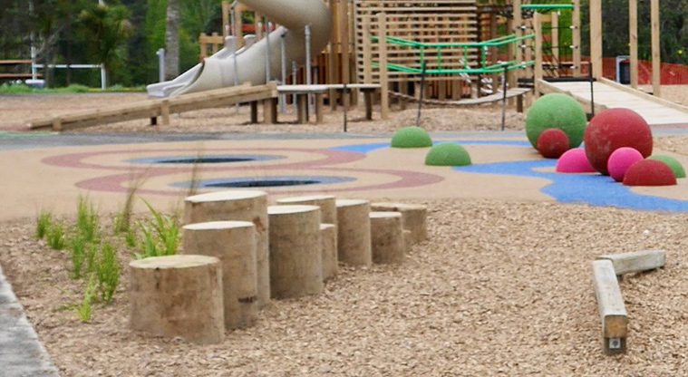 Moire Park - Short poles and planks for walking and balancing on.
