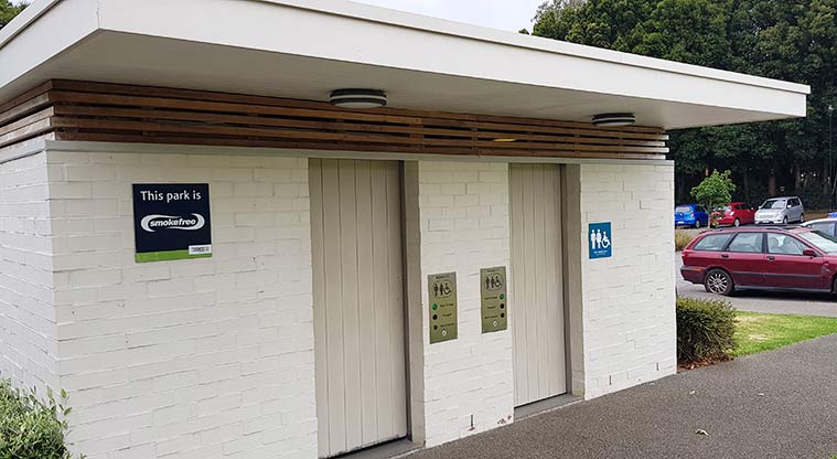 Monte Cecilia Park - The accessible toilet block near the main car park.