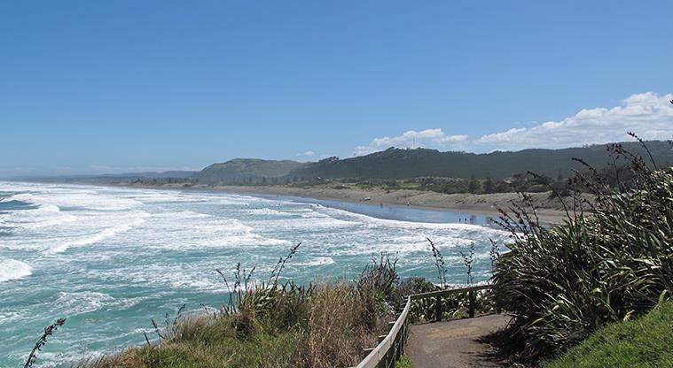 Muriwai Beach Playground Reserve - View over Muriwai Beach.