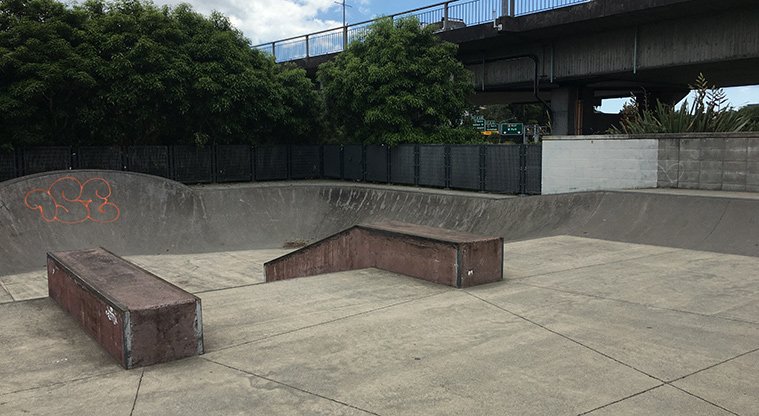 Nixon Park - Section of the skate park. Photo credit: S Hulse.