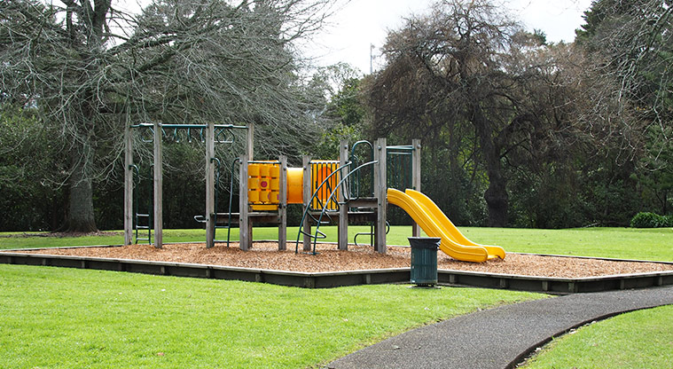 Opanuku Reserve - Playground with climbing equipment, tunnel and slide. Photo credit: Tracey Hodder.