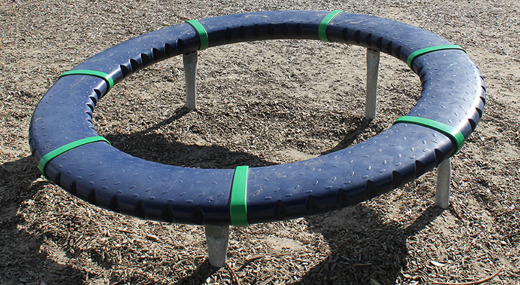 Ōrewa Domain - Northern playground has blue padded balance ring. Photo credit: M Loubser.