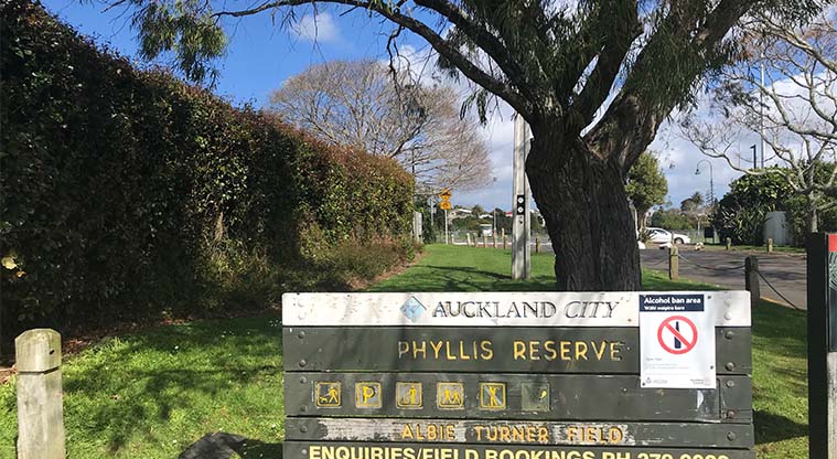 Phyllis Reserve - Main entrance to the park.