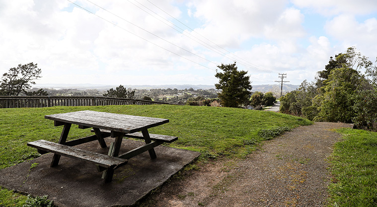 Point View Reserve - Picnic table on the edge of one of the walking tracks.