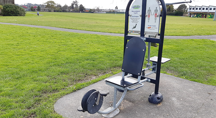 Rānui Domain - Fitness equipment. Photo credit: Tracey Hodder.
