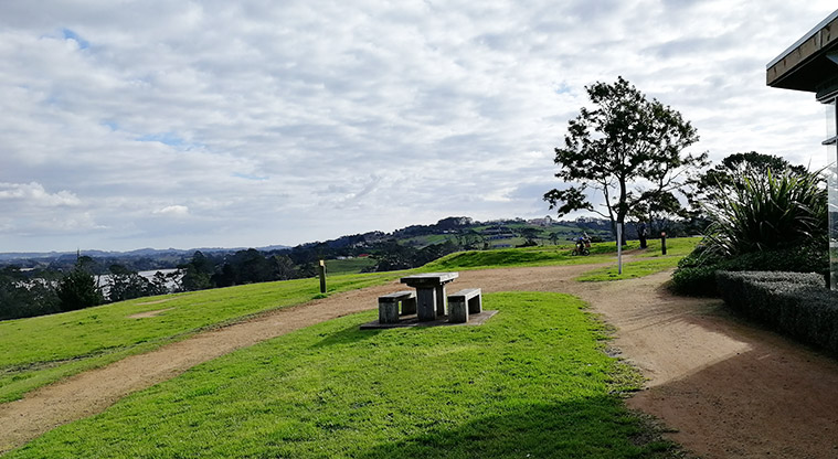 Sanders Reserve - Picnic table next to the children's mountain bike track.