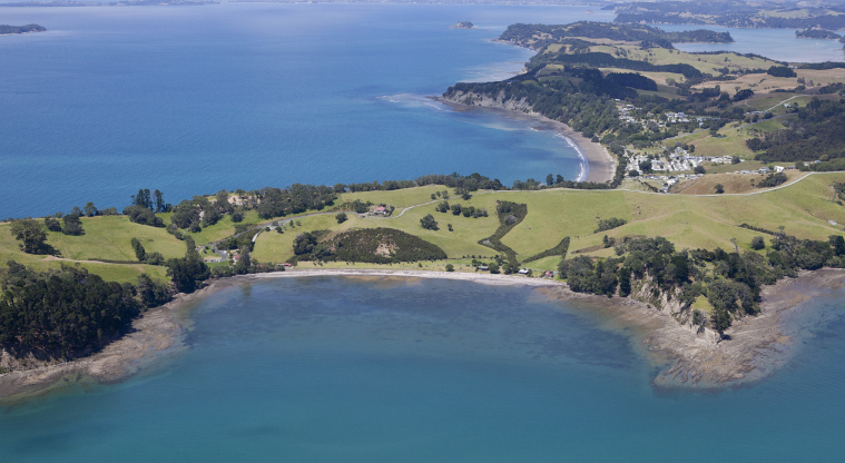 Scandrett Regional Park - Aerial view looking towards Martins Bay.