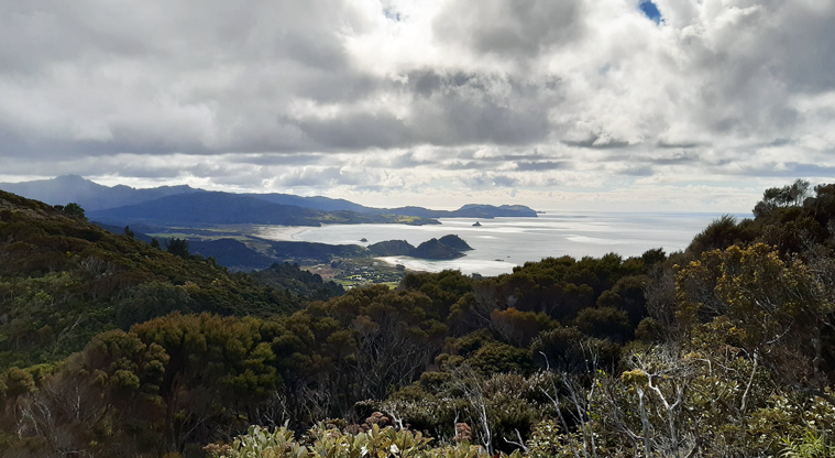 Station Rock Walkway -  View to the east and north across the big bays and to the northern part of the island.