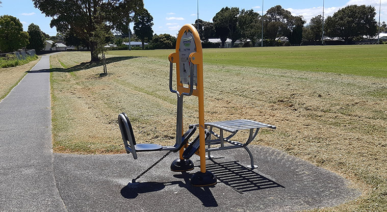 Te Atatū Peninsula Park - One of the pieces of fitness equipment on the edge of the foot path.