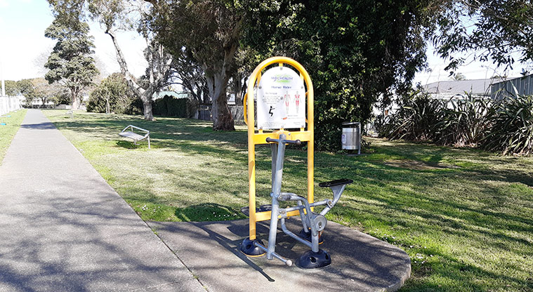 Te Atatū Peninsula Park - One of the pieces of fitness equipment on the edge of the foot path.