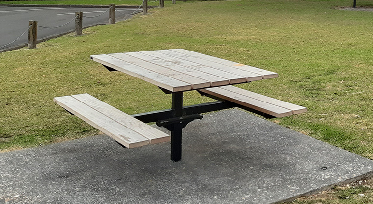 Te Atatū Peninsula Park - Picnic table. Photo credit: Tracey Hodder.