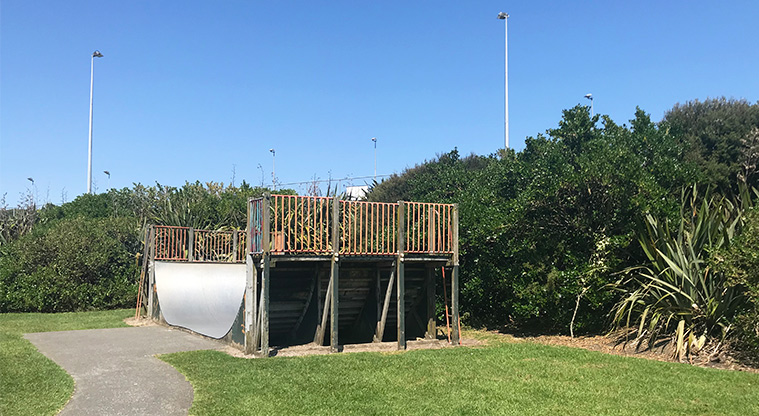 Te Puru Park - Skate ramp at the northern end of the park.