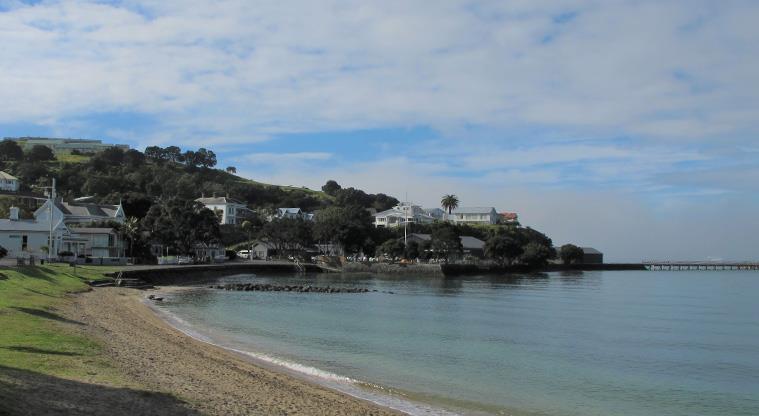 Torpedo Bay Reserve - View from the bay looking toward Maungauika (North Head).