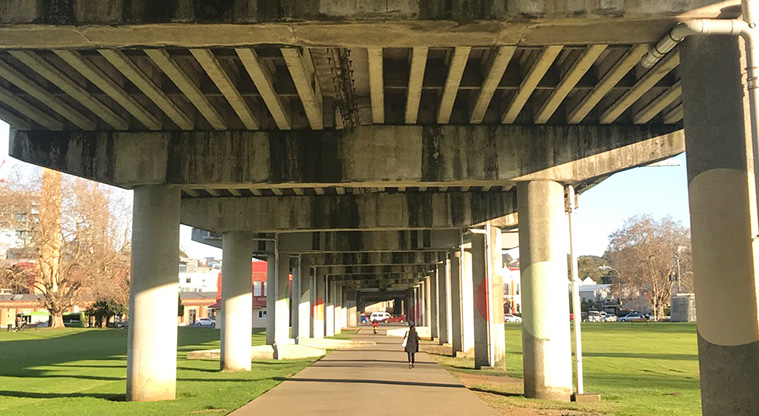 Victoria Park - Footpath under the motorway.