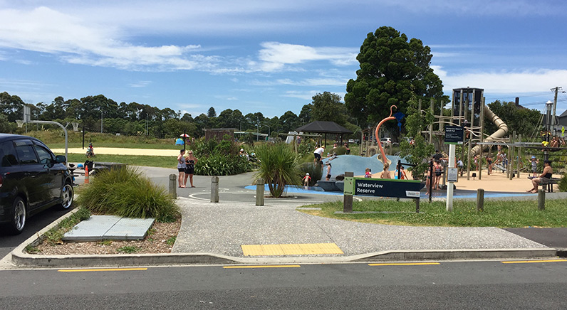 Waterview Reserve – Accessible entrance to the children’s playground from Waterbank Crescent.