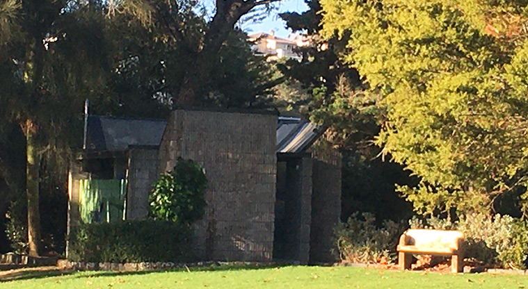 Western Springs Lakeside - Toilet block inside the park near the Stadium Road entrance.