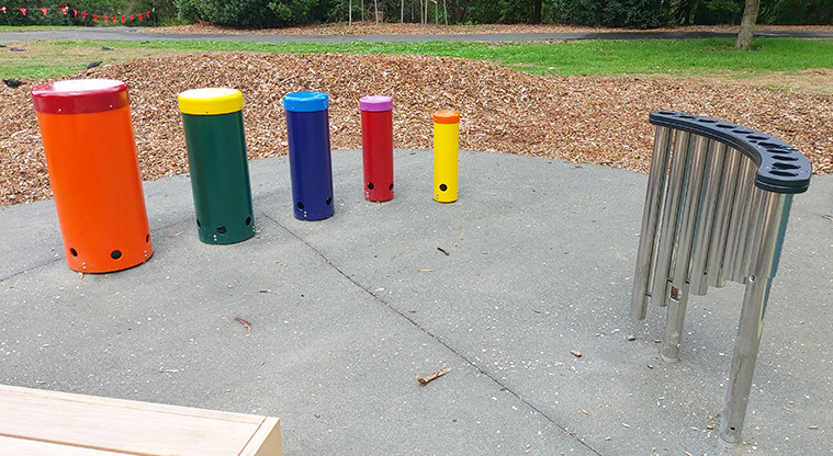 Western Springs Lakeside - Colourful sound play equipment.