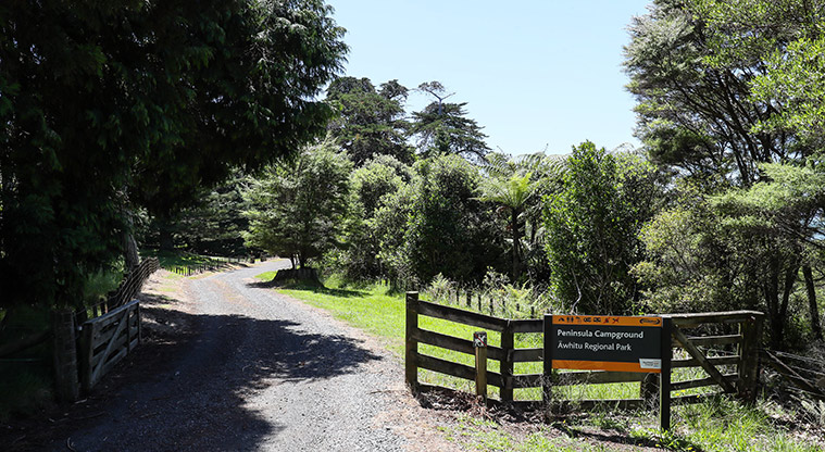 Āwhitu Brook Homestead Path - Keep on the path along the gravel road.