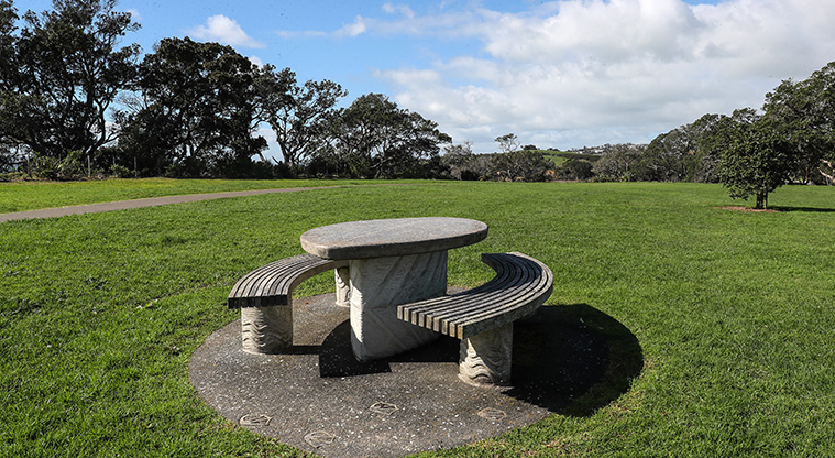 Beachlands to Maraetai Path - Picnic tables in Leigh Auton Reserve.