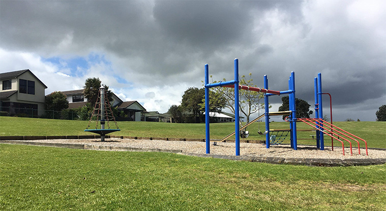 Conifer Grove Path - Walter Strevens Reserve playground.
