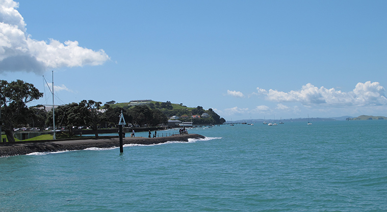 Devonport Navy Base Path - View east along waterfront to Maungauika/North Head