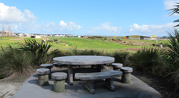 Flat Bush Path - Hidden picnic seating near the swings and flying fox, Multose Drive.