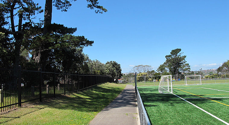 Gittos Domain Path - Path entry through Blockhouse Bay School.