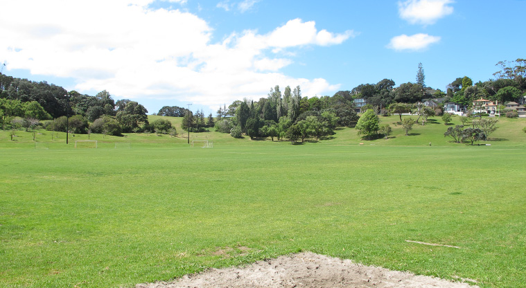 Glover Park Path - View of the sport fields at Glover Park.