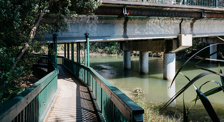 Henderson Loop Path - Path from Central Park Drive bridge alongside Henderson Creek.
