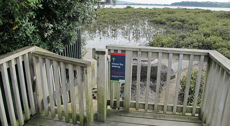 Hobson Bay West Path - From this point on path is tide dependant.