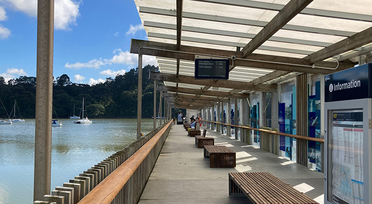 Hobsonville Point Path – The path starts at Hobsonville Point Wharf.