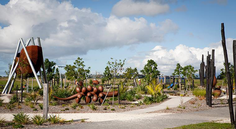 Hobsonville Point Path - Playground at Hobsonville Point Park.